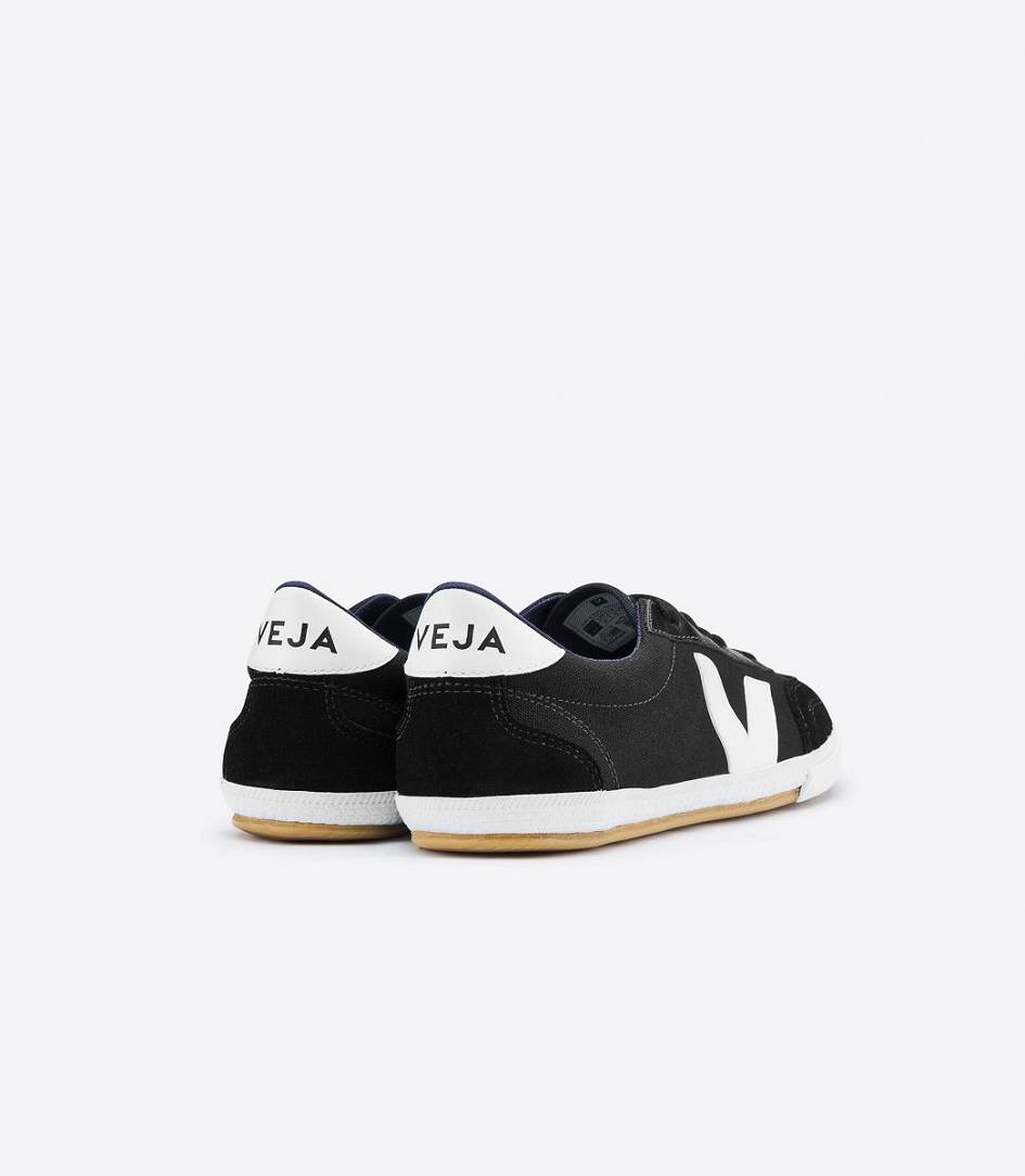 Black White Women's Veja Volley Canvas Trainers | 10963-GLOW