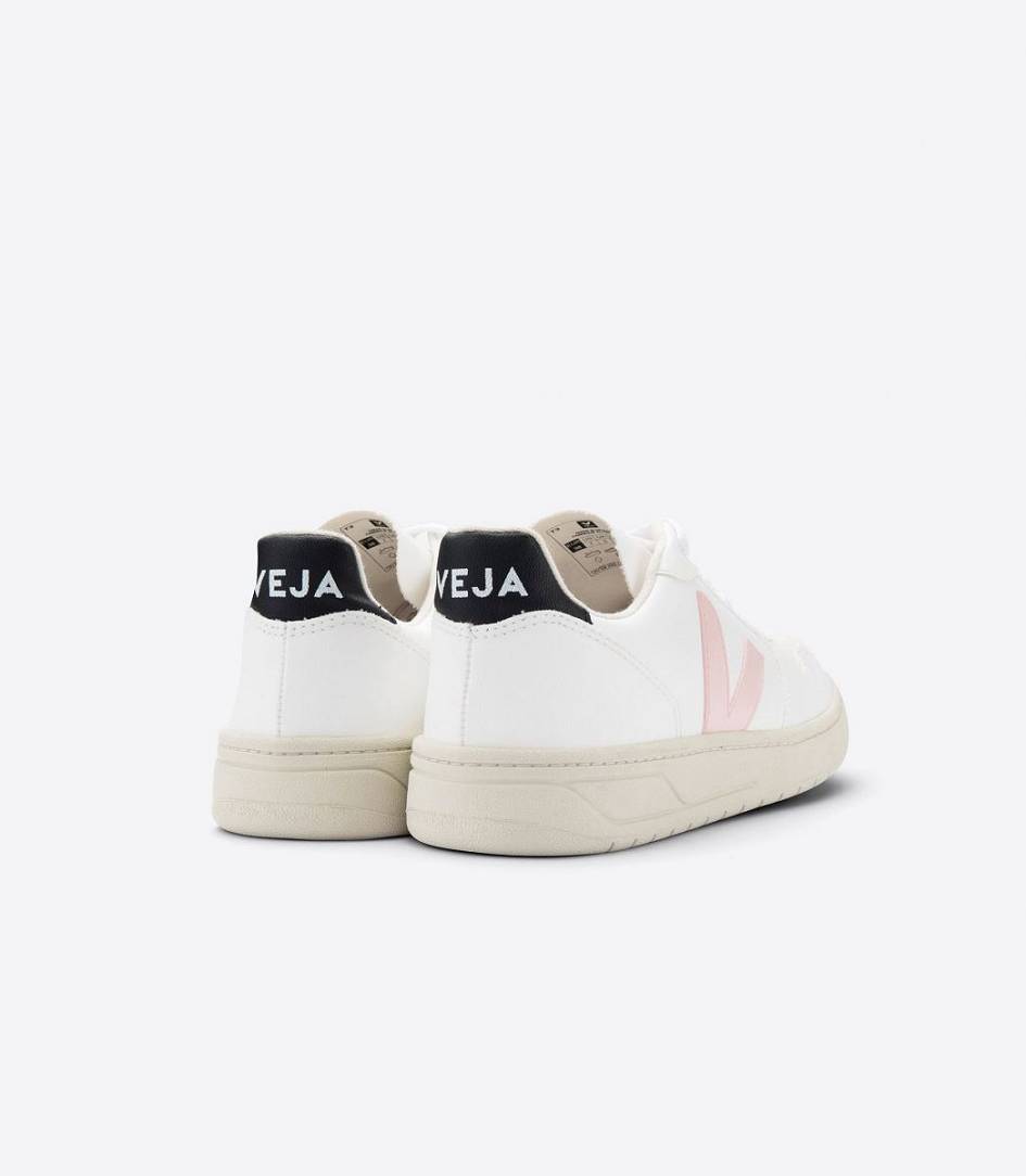 White Petale Black Women's Veja V-10 Cwl Trainers | 51734-WZPR