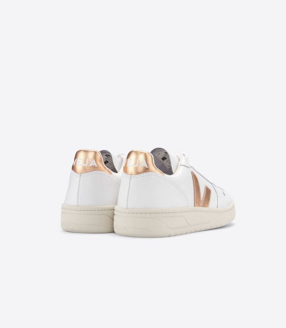 White Venus Women's Veja V-10 Leather Sneakers | 69078-EDHT