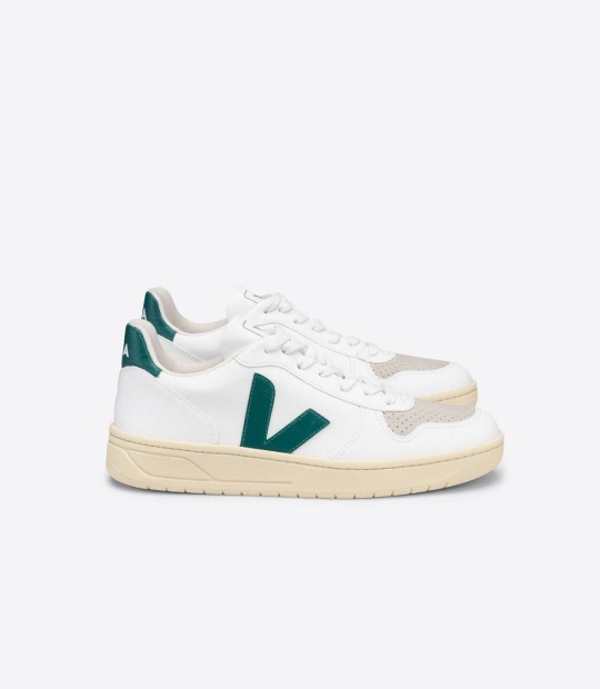 White Brittany Butter Sole Women's Veja V-10 Cwl Trainers | 54780-WNOF