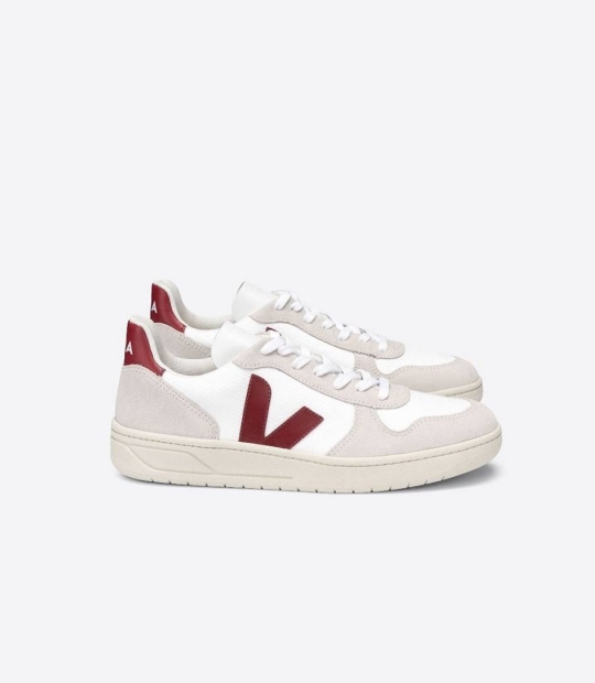 White Marsala Women's Veja V-10 B-mesh Trainers | 74815-GVEW