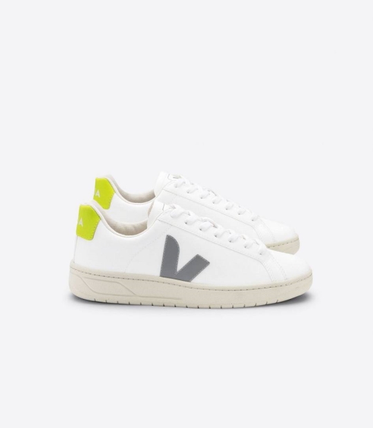 White Oxford Grey Jaune Fluo Women's Veja Urca Cwl Sneakers | 57630-JWAU