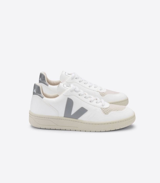 White Oxford Grey Women's Veja V-10 Cwl Trainers | 68512-LOZG