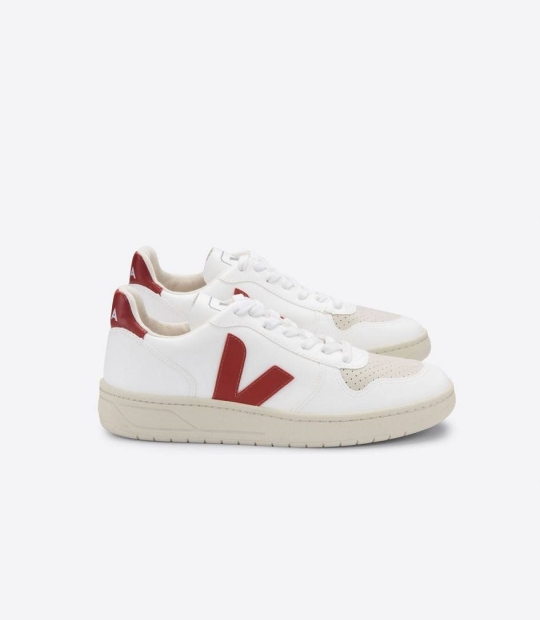 White Rouille Women's Veja V-10 Cwl Sneakers | 41968-YQAH