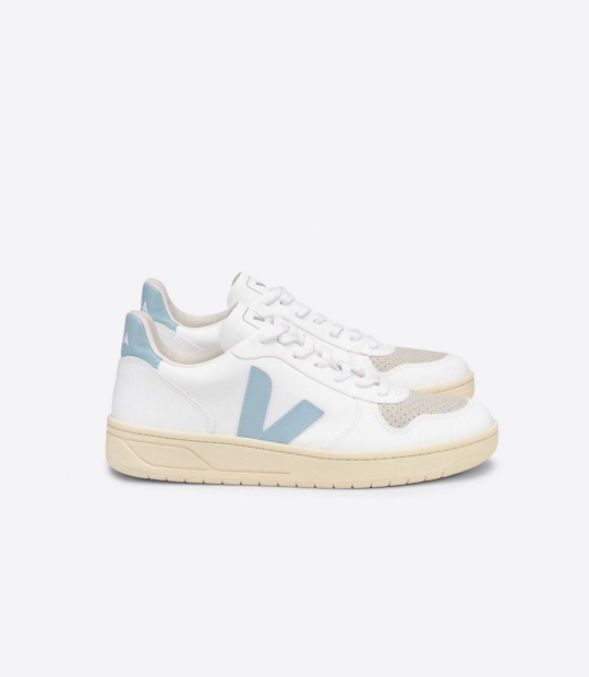 White Steel Butter Sole Women's Veja V-10 Cwl Sneakers | 72509-HUBK